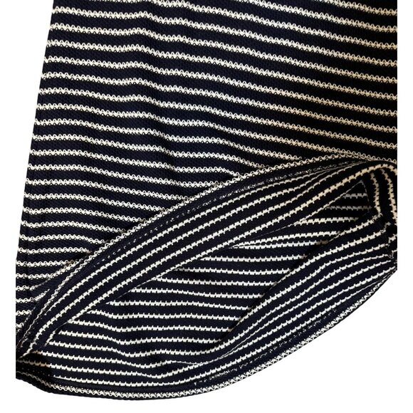 Talbots Navy & White Striped Knit Button‑Shoulder Dress  L – Nautical, French Ch - Picture 3 of 6
